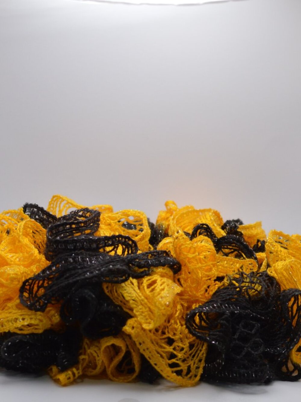 Homemade Black and Yellow Ruffle Scarf